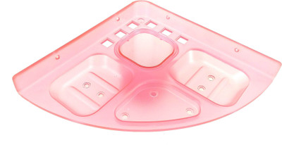 

RoyaL Indian Craft 5 in 1 Unbreakable Pink Color Soap Holder, Toothpaste Holder With Tumbler(Pink)