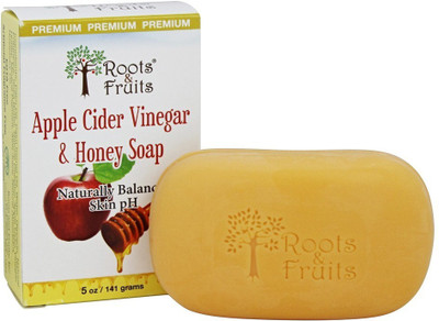 

Roots & Fruits Apple Cider Vinegar Honey Soap Naturally Balances Skin Ph(142 g)
