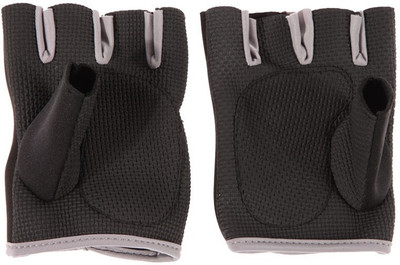 

eDUST Anti-Skid Half Finger Glove Gym & Fitness Gloves (Free Size, Multicolor), Black