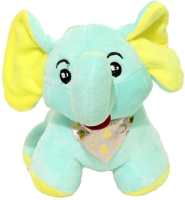 

CREATIVEVILLA CUTE MINT GREEN ELEPHANT STUFFED PLUSH SOFT TOY - 22 cm(Black)