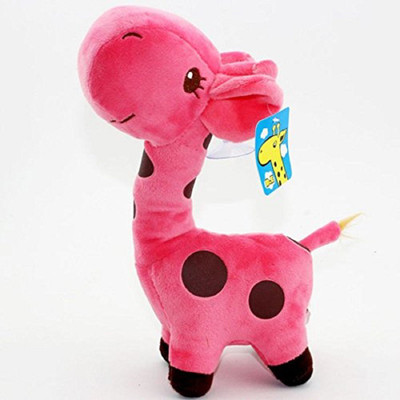 

CREATIVEVILLA CUTE DOT PRINTED PINK GIRAFFE STUFFED PLUSH SOFT TOY - 23 cm(Black)