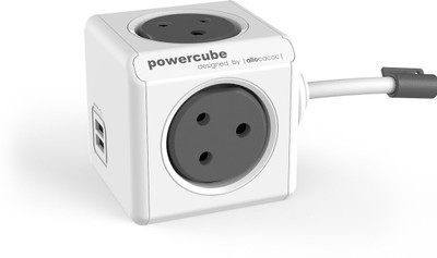 

Allocacoc PowerCube_USB_Ext-3M -6800 4 Socket Surge Protector(Grey)