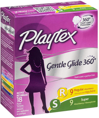 

Playtex Deodorant Regular And Super Gentle Glide Tampons Tampons(Pack of 18)