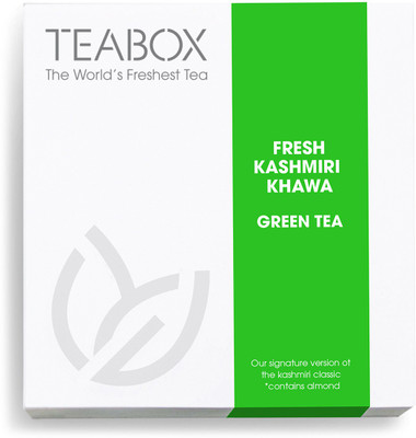 

Teabox Kashmiri Kahwa -100% Natural Ingredients Saffron, Cinnamon, Cardamom, Almond, Cloves Tea Blend(16 Sachets, Box)
