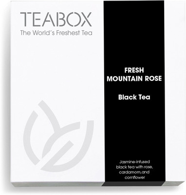 

Teabox 100% Natural Mountain Cardamom, Rose, Jasmine Tea Blend(16 Sachets, Box)