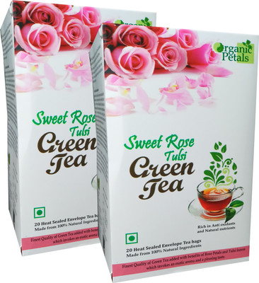 

Organic Petals Sweet Rose Tulsi Green Tea ( Pack of 40 Tea Bags ) Rose, Tulsi Green Tea Bags(72 g, Box)