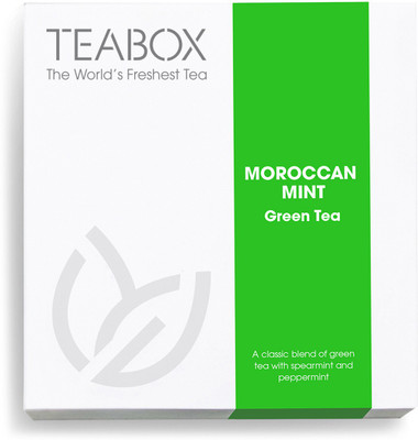 

Teabox 100% Naturally refreshing Winter Flush Moroccan Mint : Spearmint Mint, Peppermint Green Tea Bags Box(16 Bags)