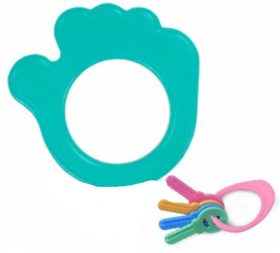 

Poddar Fashion Square Presents BPA-Free Non Toxic Toddler And Infant Baby Silicone Tooth Gel Sooter Teether Keys Ring Teething Toys For Baby Rattle Toy Textured Water Filled Make Relax Teether(Light Blue)