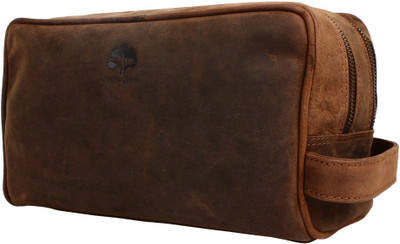 

Rustic Town Genuine Leather Travel Toiletry Bag - Dopp Kit Organizer Shaving and Grooming Kit for Travel - Gift for Men Women Travel Toiletry Kit(Tan)