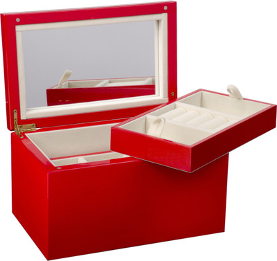 

Cerasus Crimson Red colored Jewelry Organizer Vanity Box(Red)