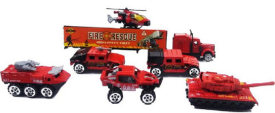 

Sanyal Mini Die Cast Metal 7 Pcs Emergency Fire Rescue Vehicle Trucks Toys Play Set for Kids (Multicolored)(Multicolor)
