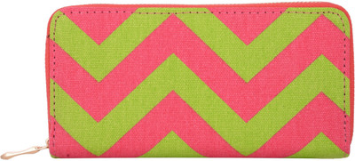 

KRIO DESIGNS Women Casual Pink, Green Canvas Wallet(14 Card Slots), Green;pink