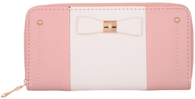 KRIO DESIGNS Women Casual Pink, White Artificial Leather Wallet(14 Card Slots)