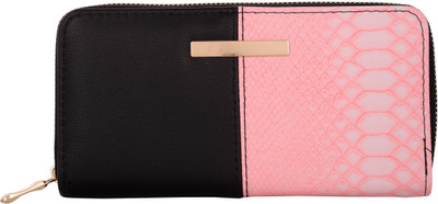 

KRIO DESIGNS Women Casual Black, Pink Artificial Leather Wallet(14 Card Slots), Multicolor