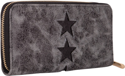 

KRIO DESIGNS Women Black, Grey Artificial Leather Wallet(14 Card Slots)