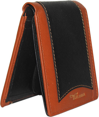 

Tamanna Men Black, Tan Genuine Leather Wallet(7 Card Slots)
