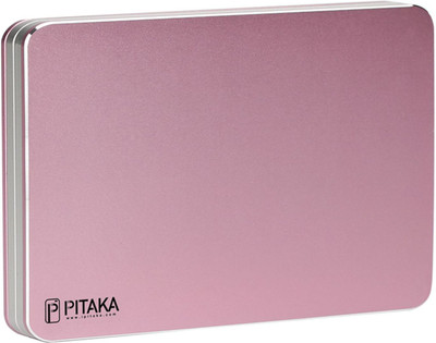 

Pitaka Men Pink Aluminium Wallet(6 Card Slots), Rose gold - silver shiny