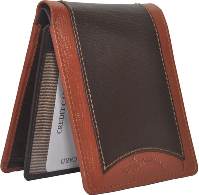 Tamanna Men Brown, Tan Genuine Leather Wallet(3 Card Slots)
