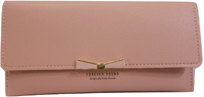 

forever young Girls Pink Artificial Leather Wallet(4 Card Slots), Beige