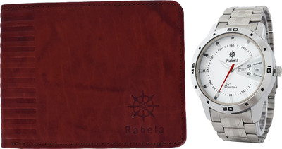 

Rabela Wallet, Analog Watch Combo(Brown)