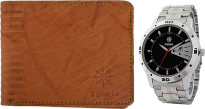 

Rabela Wallet, Analog Watch Combo(Tan, Black)