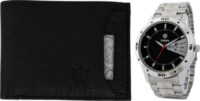 

Rabela Wallet, Analog Watch Combo(Black)