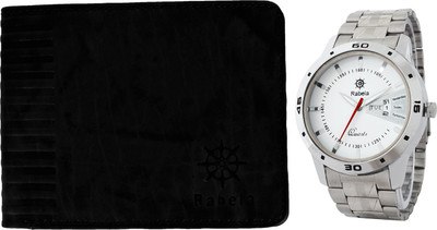 

Rabela Wallet, Analog Watch Combo(Black, White)
