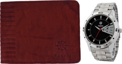 

Rabela Wallet, Analog Watch Combo(Brown)