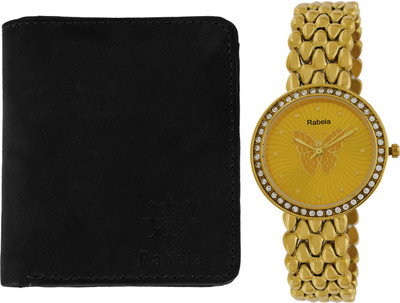 

Rabela Wallet, Analog Watch Combo(Black, Yellow)