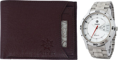 

Rabela Wallet, Analog Watch Combo(Brown)