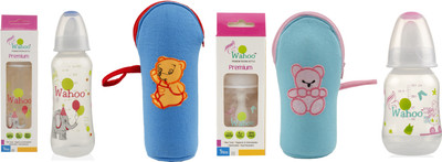 

Wahoo Clear 125ml & 250ml Feeding Bottle Set With Bottle Cover(Multicolor)
