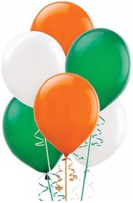 Bubble Trouble Solid Tricolor - Independence Day, Republic day Special Balloon(Orange, White, Green, Pack of 150)