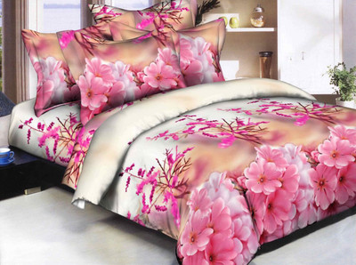 

Astra 140 TC Polycotton Double Floral Bedsheet(Pack of 1, Pink)