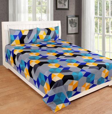 

Astra 140 TC Polycotton Double Printed Bedsheet(Pack of 1, Blue)