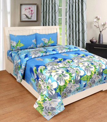 

MH DÉCOR 140 TC Polycotton Double Floral Bedsheet(Pack of 1, Multicolor)