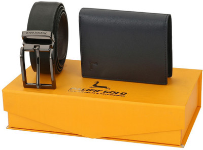 

Pacific Gold Men Formal Black Synthetic Reversible Belt