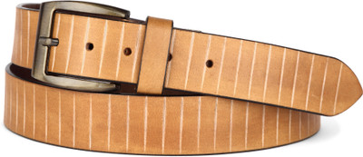

U+N Men Casual Tan Genuine Leather Belt