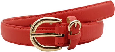 

Baluchi Women Party, Casual Black Artificial Leather Belt, Red