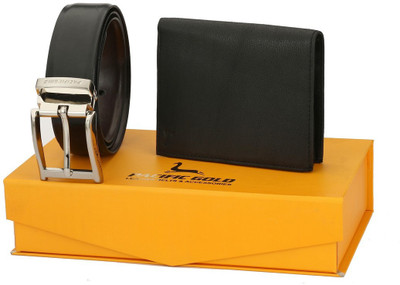 

Pacific Gold Men Formal Black Synthetic Reversible Belt