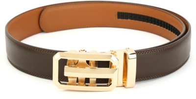 

Pacific Gold Men Party Brown Genuine Leather Reversible Belt