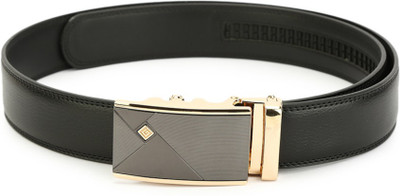 Pacific Gold Men Formal Black Genuine Leather Belt