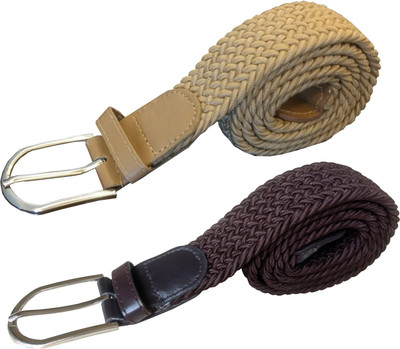 

Vermilion Lifestyle Men & Women Casual Brown, Beige Fabric Belt, Beige;brown