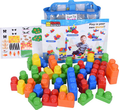 

Sunta Jumbo Plastic Blocks- 42 pcs ( In Pvc reusable bag)(Multicolor)