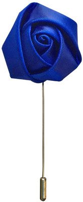 FURE Rose Bud Flower Lapel Pin Brooch (Blue) Brooch(Blue)