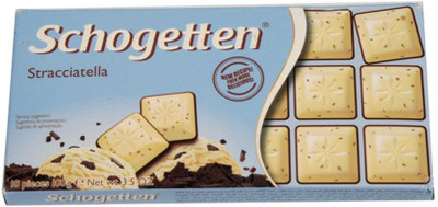 

Schogetten White Chocolate with Cocoa Desiccated and Bitter Chocolate Stracciatella Bars(Pack of 18, 100 g)