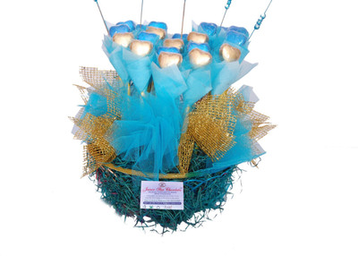 

Jainco Star Chocolates Golden Blue Bouquet 2 Type of Chocolate Gift Pack Caramels(20)