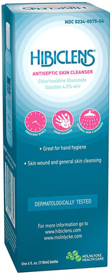 

Molnlycke Hibiclens Antimicrobial/Antiseptic Skin Cleanser, 4 Fluid Ounce Bottle, for Antimicrobial Skin Cleansing(118 ml)