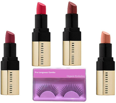 

Pro longwear combo Eyelashes, Bobby Brown Long Lasting Matte Finish Lipstick With Set Of 4(Set of 5)