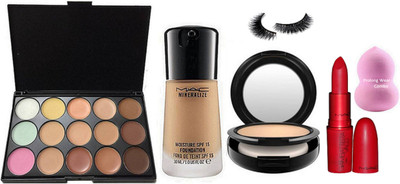 

Pro longwear combo Sponge Puff,Mac 15 Shades Concealer Palette,(Set of 6)