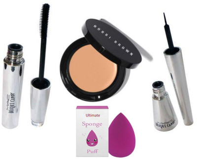 

Ultimate Sponge Puff, Mac Brooke Candy Mascara+Eyeliner & Bobbi Brown corrector concealer(Set of 4)